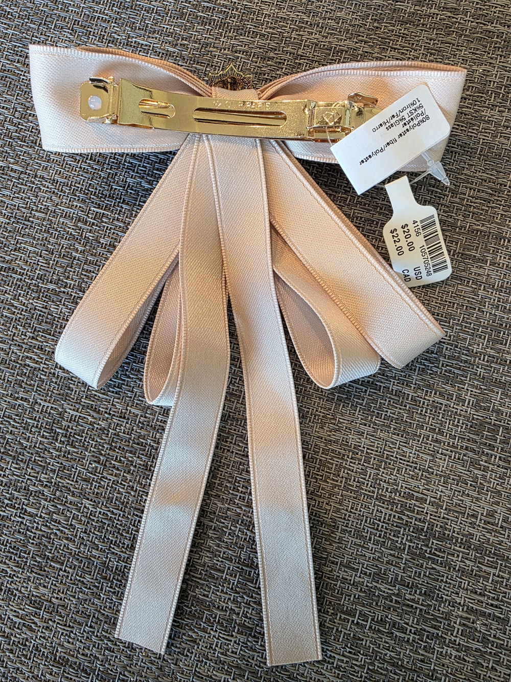 Anthropologie Satin Bow Hair Clip with Pearl & Jewel Drops - Picture 3 of 3